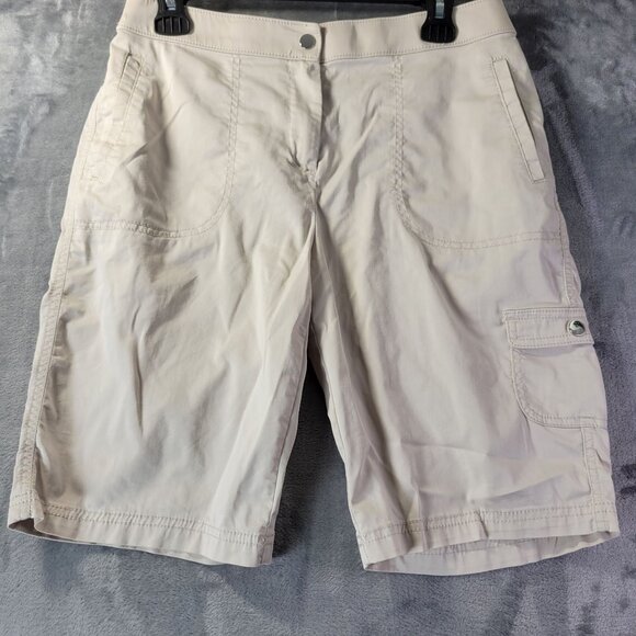 Chico’s Zenergy Women’s Cargo Shorts O S/4 Cream Travel Active Casual Pockets - Picture 1 of 10
